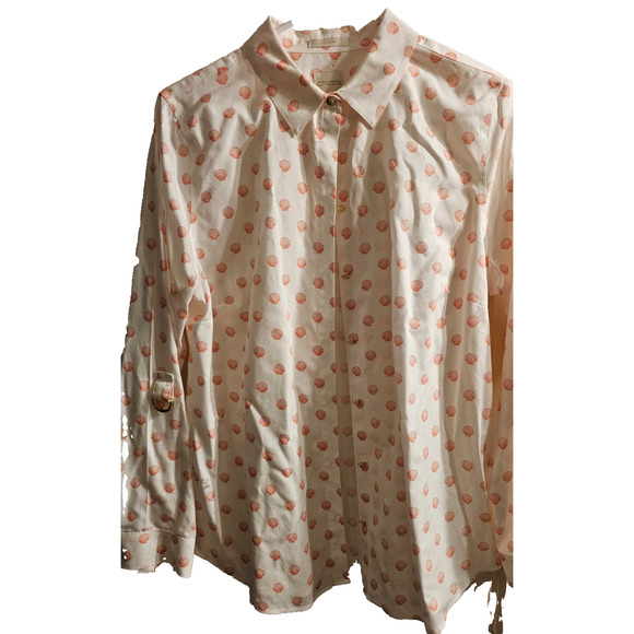 NWOT Chico's Size 1 (M or 8) Long Sleeve Shell patterned blouse - Picture 1 of 4